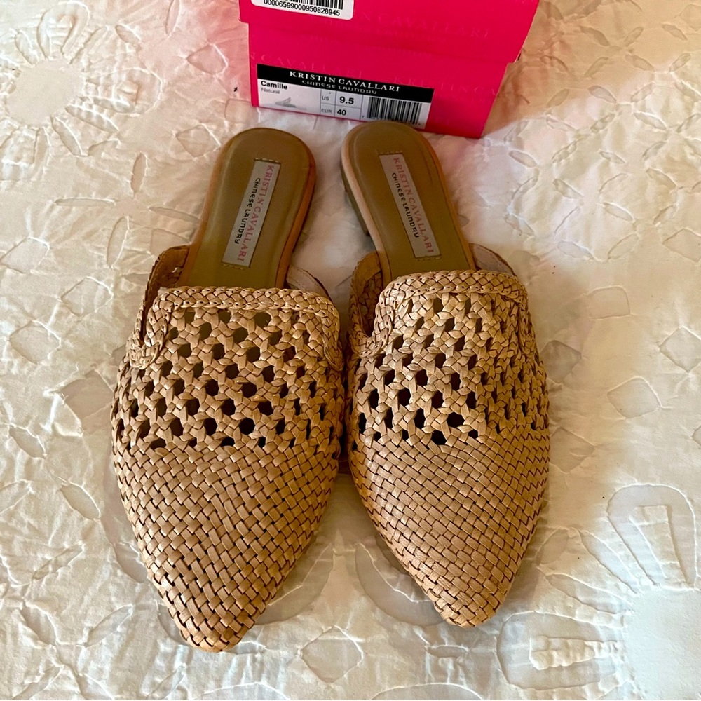 Kristin Cavallari Camille Mules Tan Leather 9.5